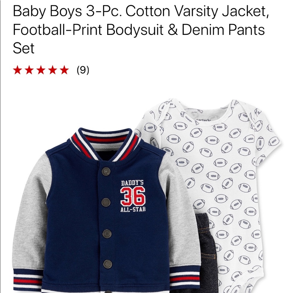 CARTER’S Baby Boys 3-pc Varsity Size 18 mos NWT